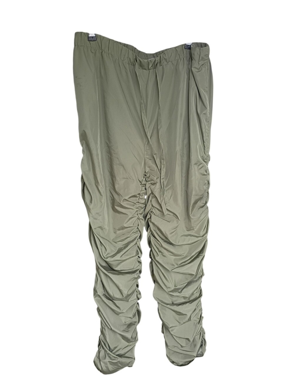 Jolie & Joy ruched parachute pants Olive Green size Large NWOT